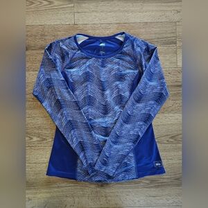 REI Purple Patterned Long Sleeve Top, Size Small